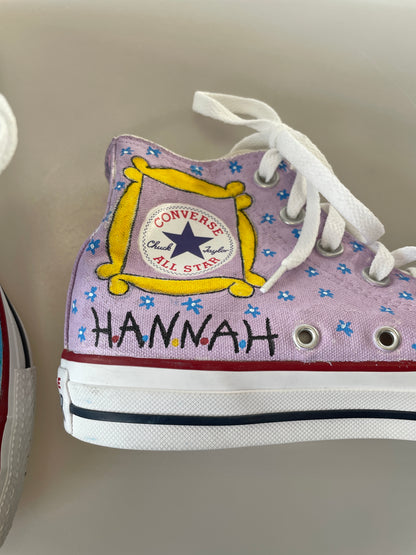 Converse New in Box All Star High Top Handpainted Personalised Trainers UK 4
