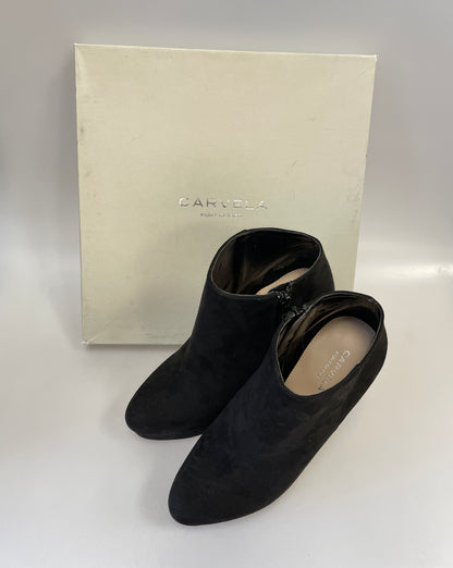 Carvela by Kurt Geiger New in Box Black Faux Suede Heeled Wedged Boots EU 38 UK 5