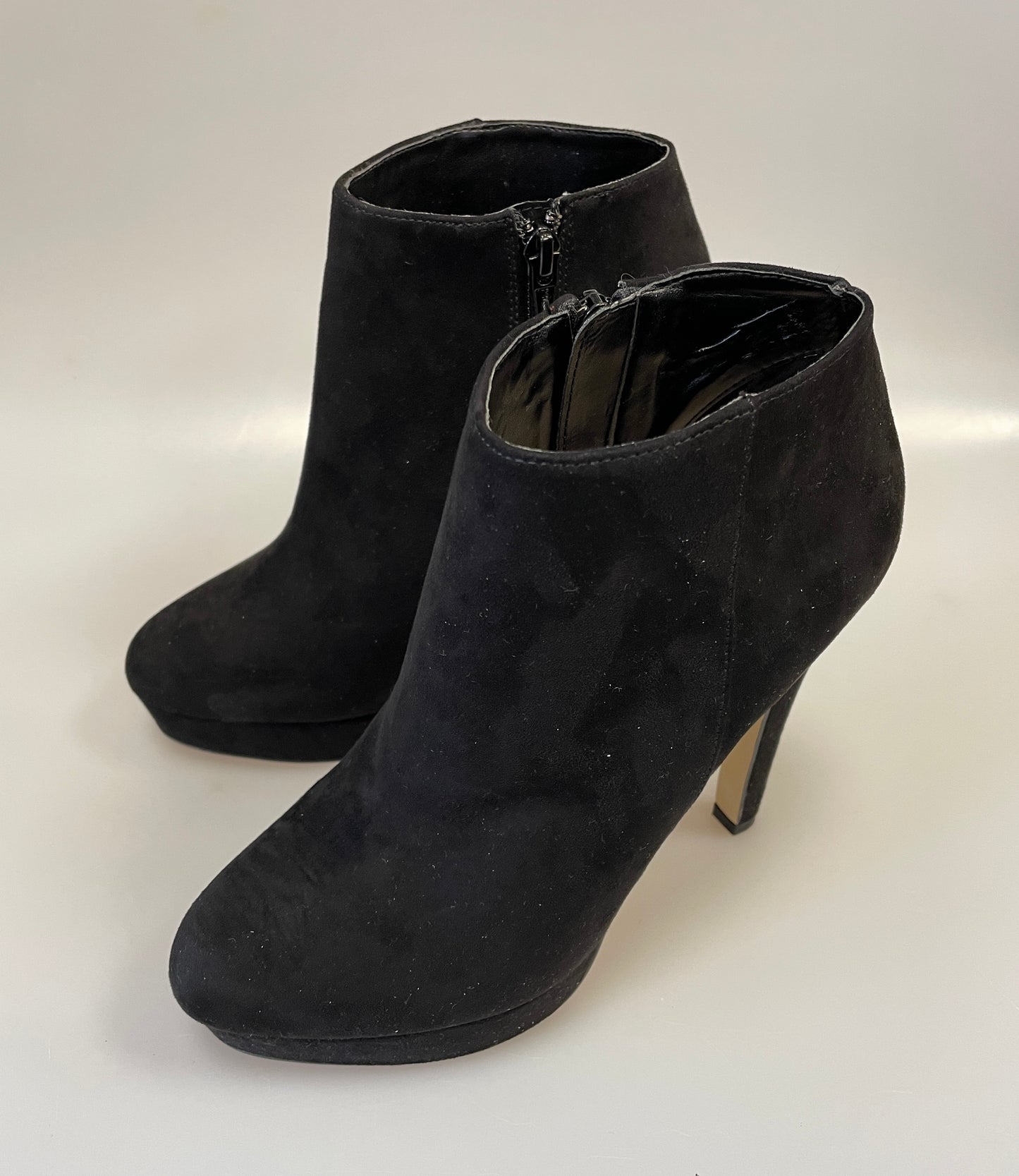 Carvela by Kurt Geiger New in Box Black Faux Suede Heeled Wedged Boots EU 38 UK 5