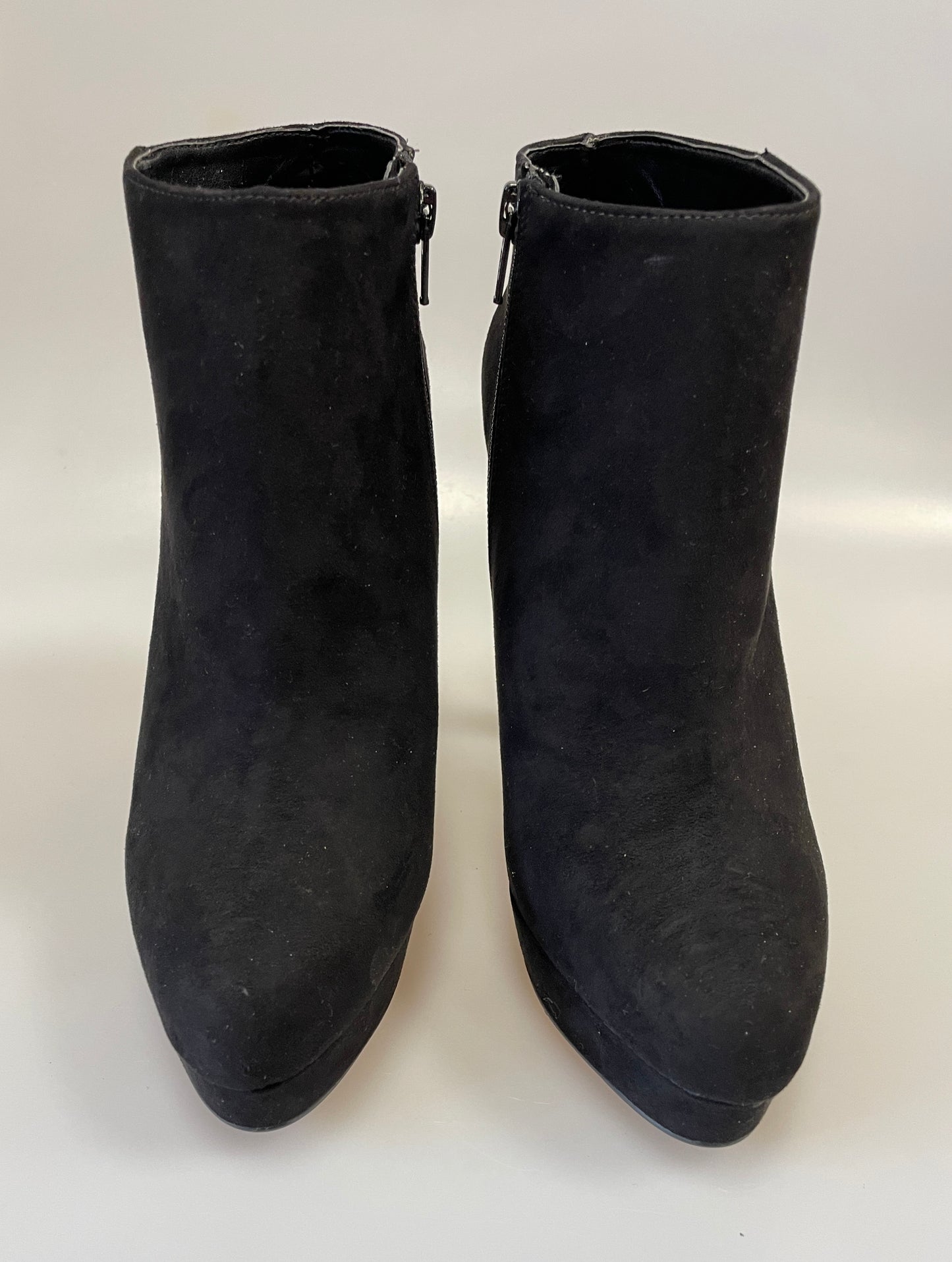 Carvela by Kurt Geiger New in Box Black Faux Suede Heeled Wedged Boots EU 38 UK 5