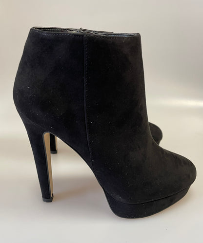 Carvela by Kurt Geiger New in Box Black Faux Suede Heeled Wedged Boots EU 38 UK 5