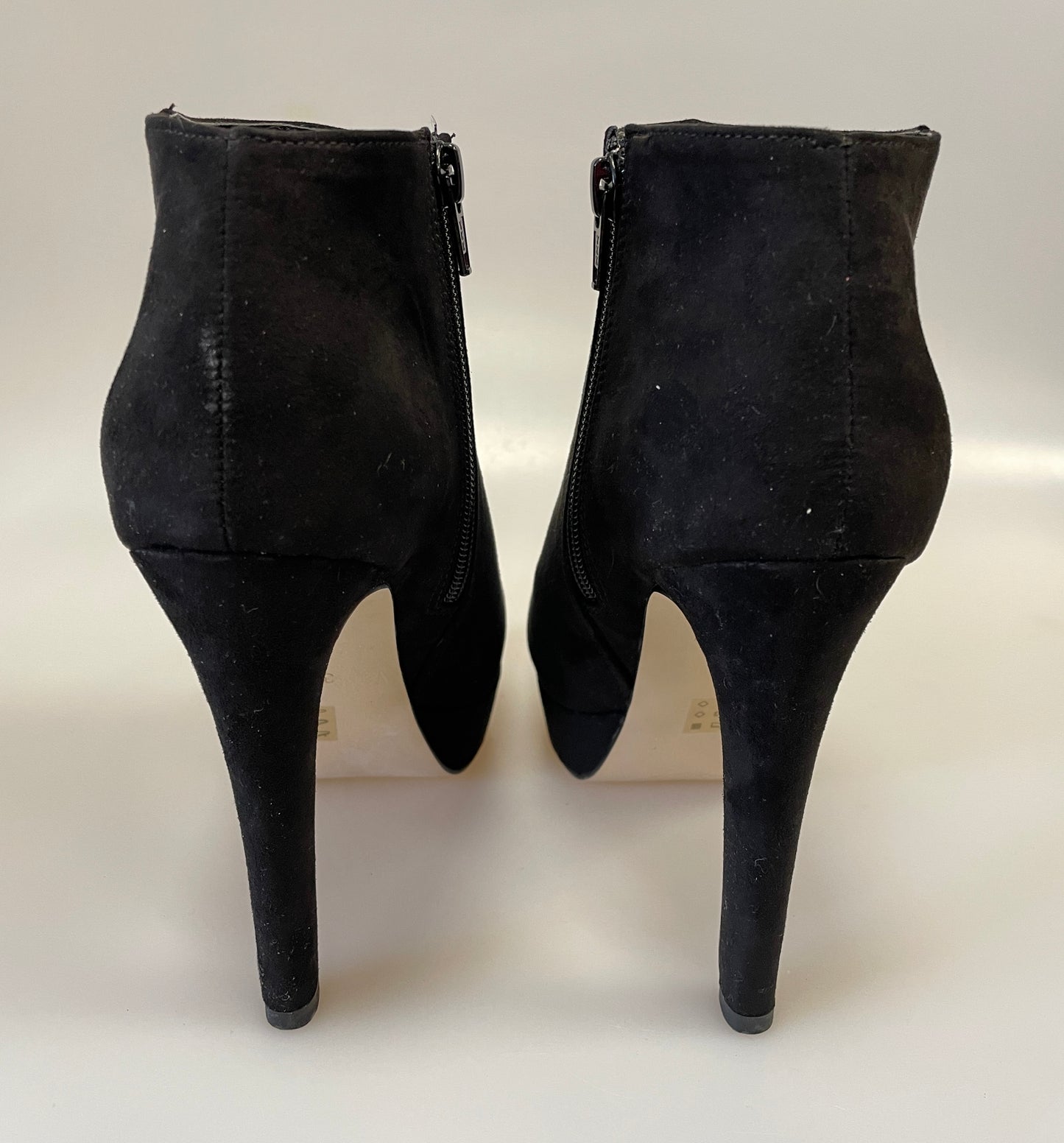 Carvela by Kurt Geiger New in Box Black Faux Suede Heeled Wedged Boots EU 38 UK 5