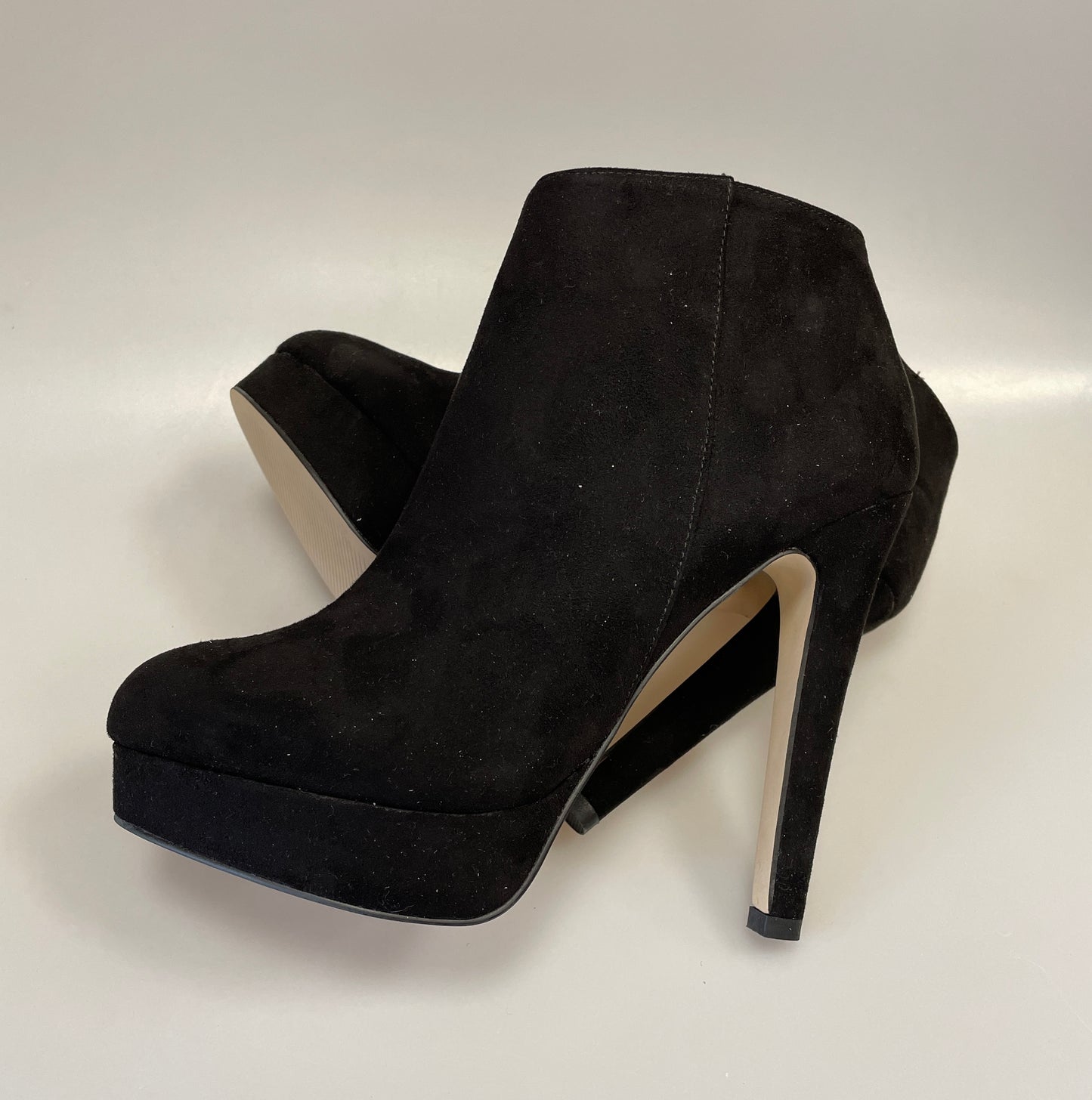 Carvela by Kurt Geiger New in Box Black Faux Suede Heeled Wedged Boots EU 38 UK 5