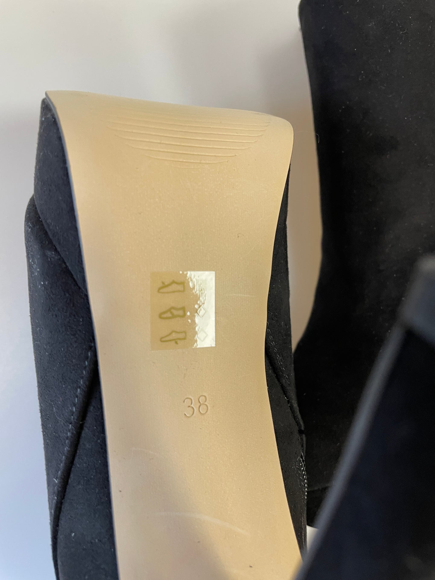 Carvela by Kurt Geiger New in Box Black Faux Suede Heeled Wedged Boots EU 38 UK 5