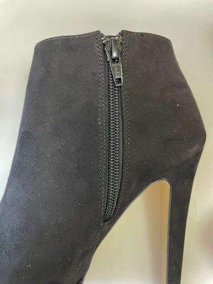 Carvela by Kurt Geiger New in Box Black Faux Suede Heeled Wedged Boots EU 38 UK 5