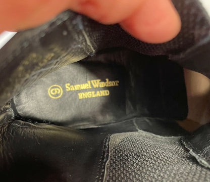Samuel Windsor Black Pull on Leather Boots Size 9