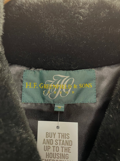 H F Greenfield & Sons Black Faux Fur Coat Size 12