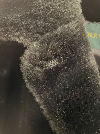 H F Greenfield & Sons Black Faux Fur Coat Size 12