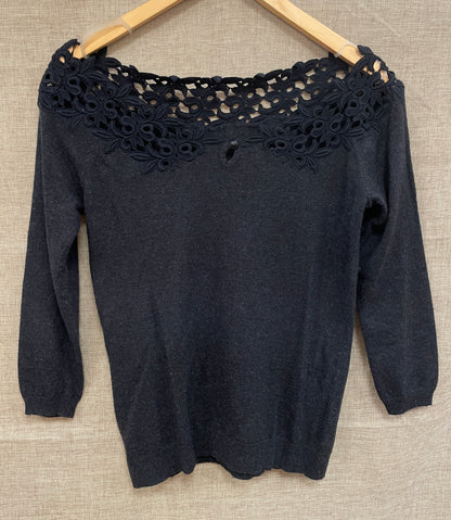 Clements Ribeiro Black Label Dark Grey Alpaca Wool Mix Jumper UK 12 Medium