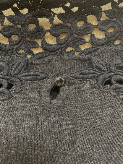 Clements Ribeiro Black Label Dark Grey Alpaca Wool Mix Jumper UK 12 Medium