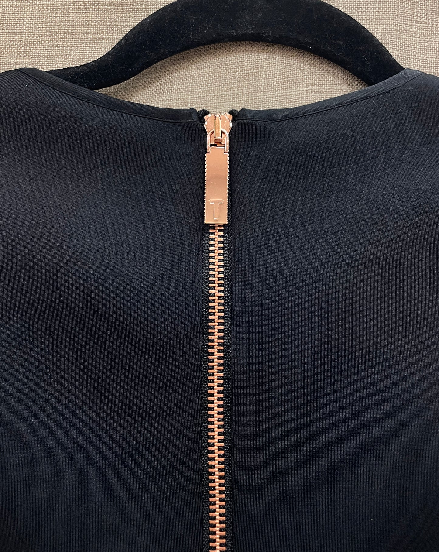 Ted Baker Black Lace Trim Short Sleeve Skater Dress Size 2 UK 10