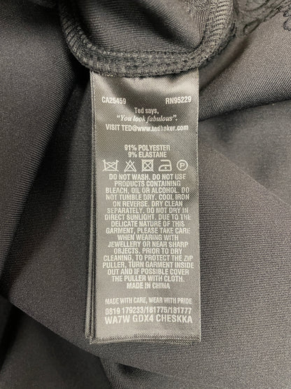 Ted Baker Black Lace Trim Short Sleeve Skater Dress Size 2 UK 10