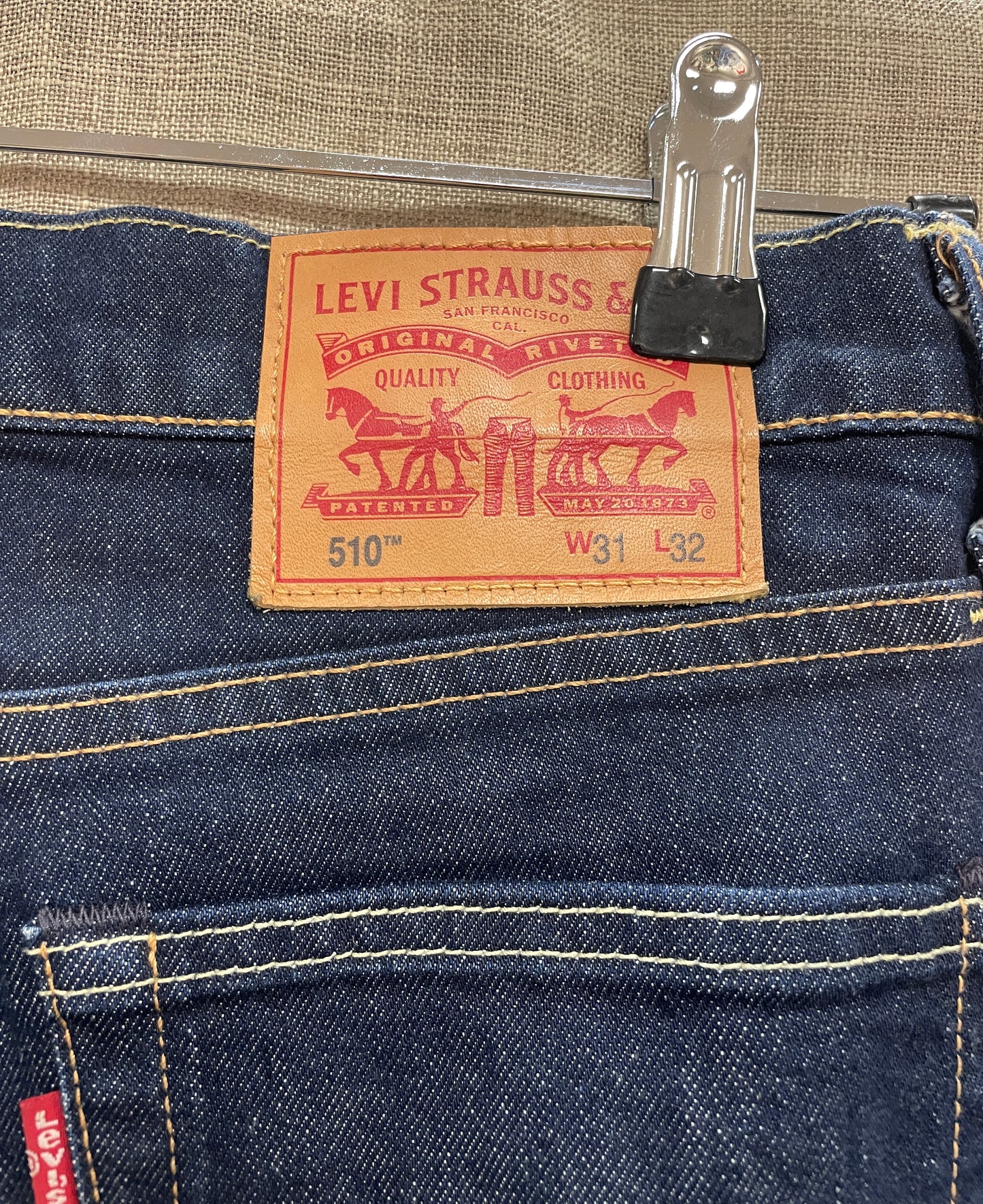 Levi Strauss Levis Dark Indigo Blue 510 Jeans W31 L32