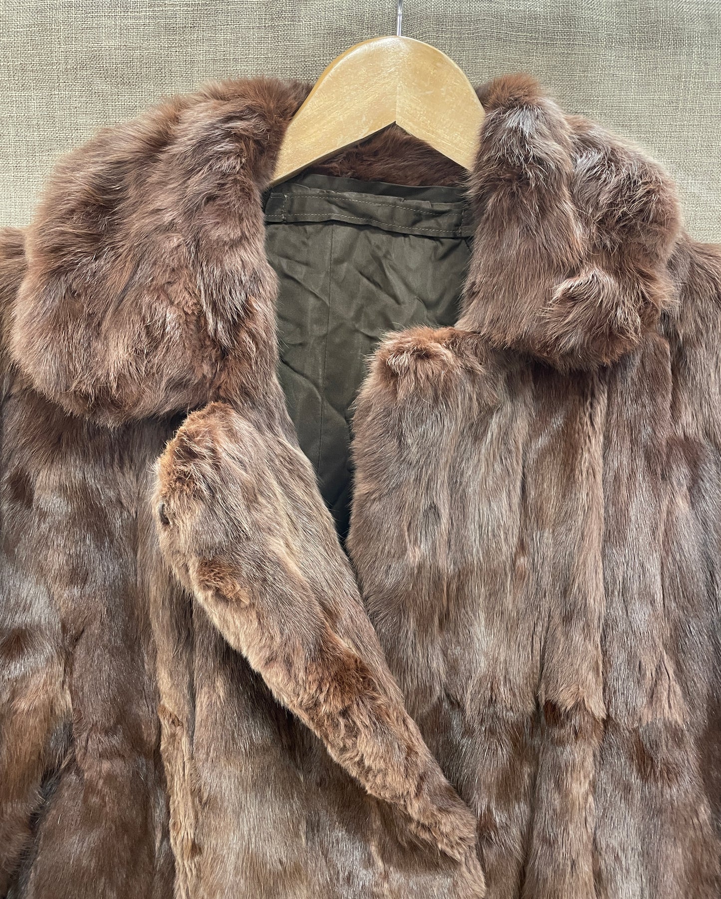 Vintage Brown Faux Fur Jacket Coat Medium