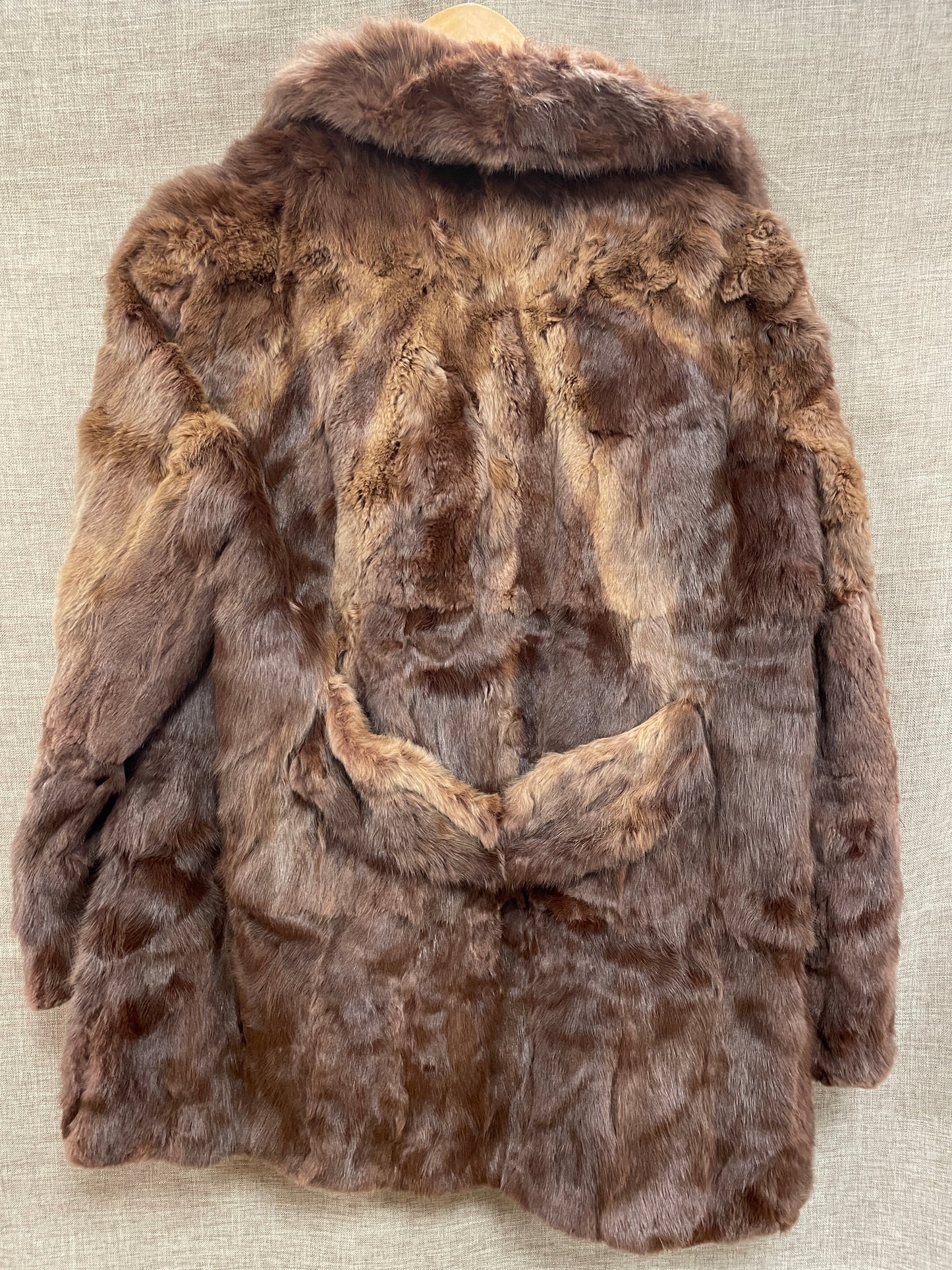 Vintage Brown Faux Fur Jacket Coat Medium