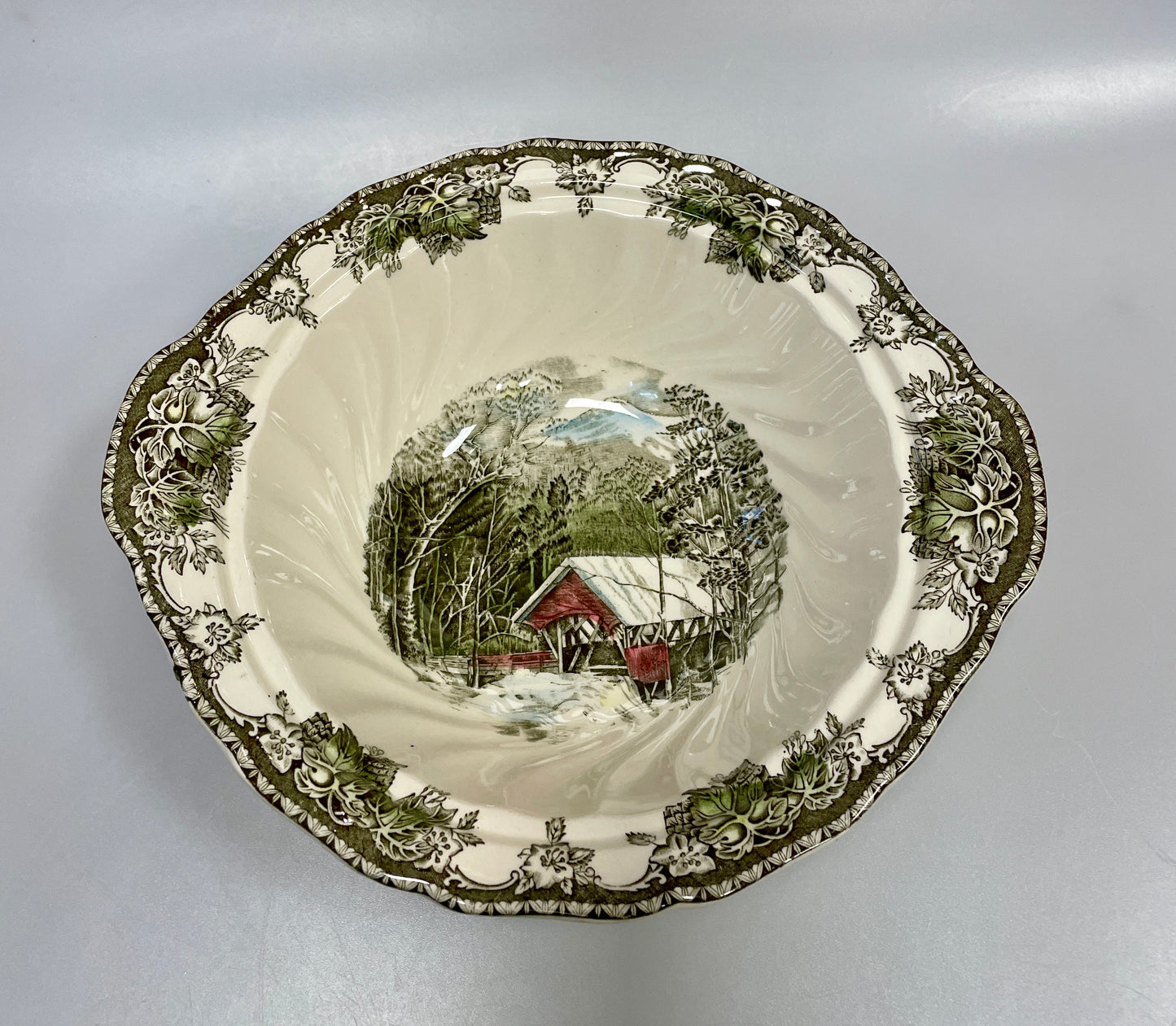 Johnson Brothers Vintage The Friendly Village The Covered Bridge Vegetable Serving Bowl