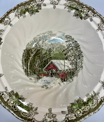 Johnson Brothers Vintage The Friendly Village The Covered Bridge Vegetable Serving Bowl