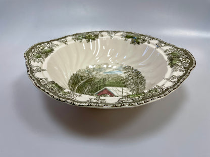 Johnson Brothers Vintage The Friendly Village The Covered Bridge Vegetable Serving Bowl