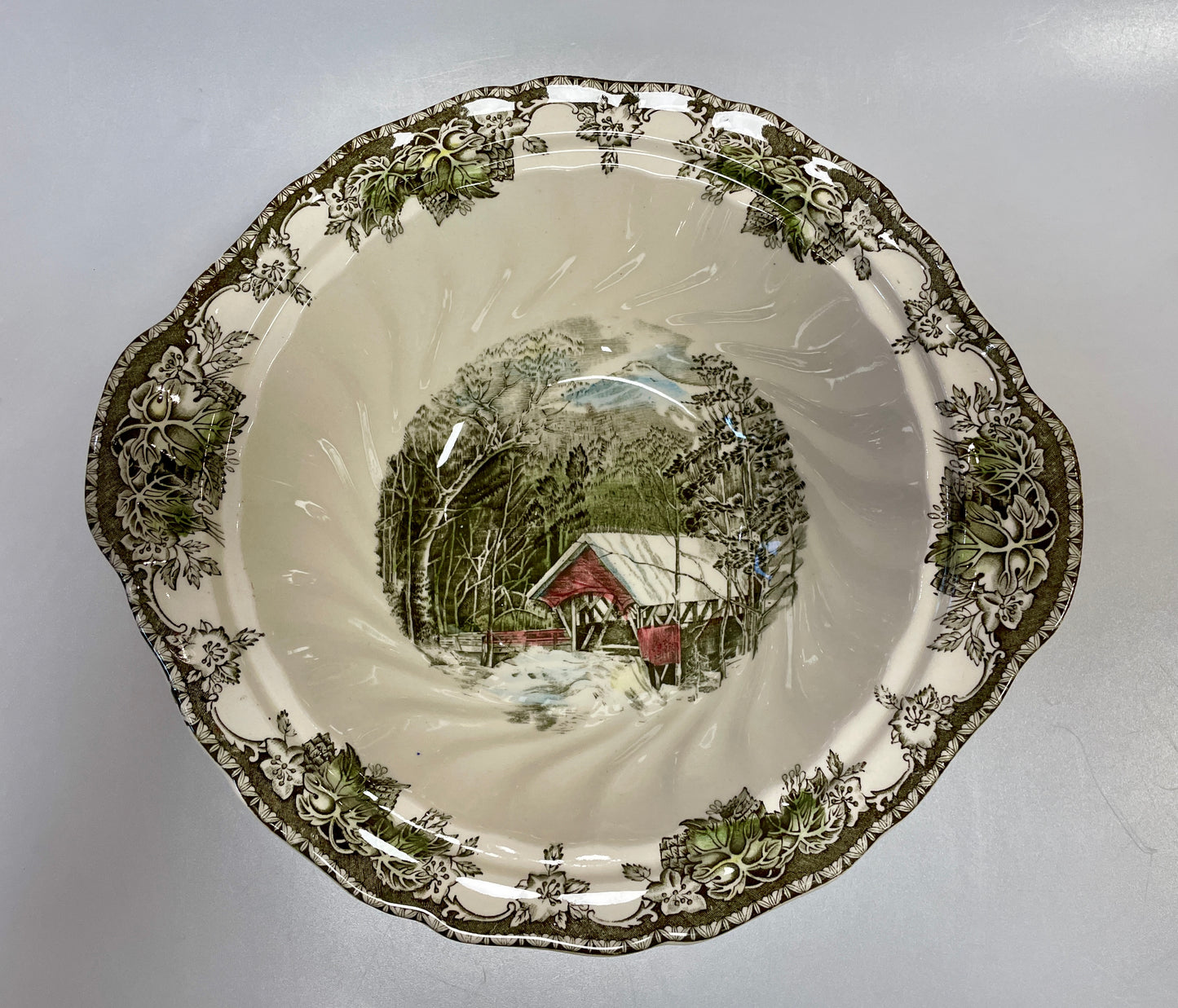 Johnson Brothers Vintage The Friendly Village The Covered Bridge Vegetable Serving Bowl