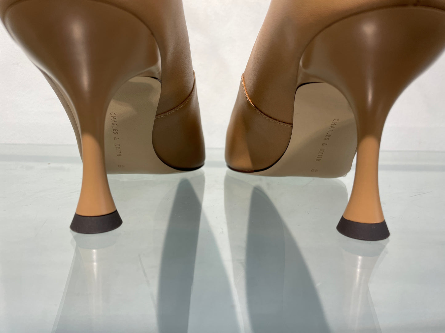 Charles & Keith New with Box Camel Beige Faux Leather Heeled Court Shoes Size 40 UK 7