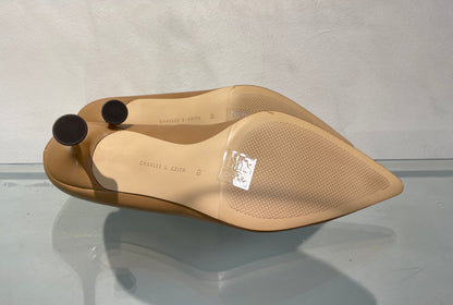 Charles & Keith New with Box Camel Beige Faux Leather Heeled Court Shoes Size 40 UK 7