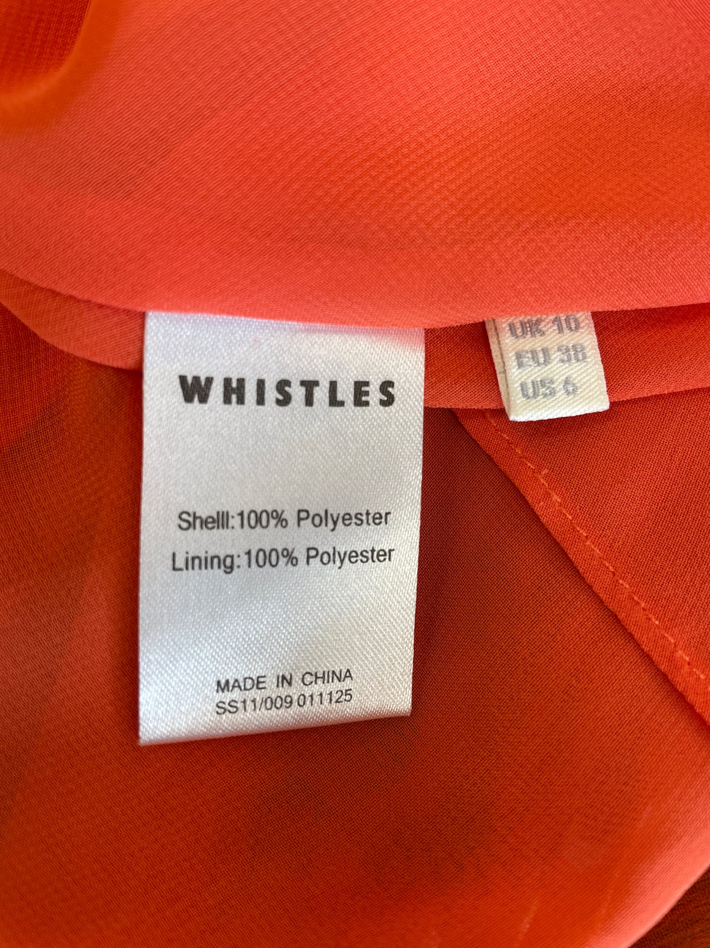 Whistles Orange Spot Print Pleated Knee Length Skirt Size 10