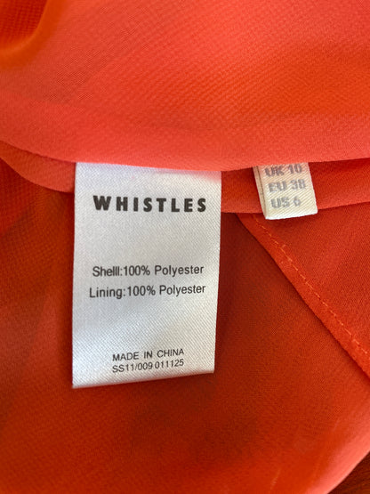 Whistles Orange Spot Print Pleated Knee Length Skirt Size 10