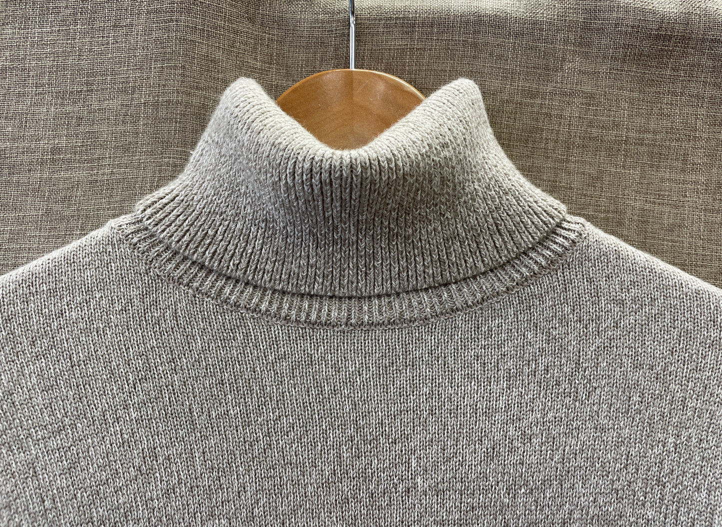 Cos Beige Cream Stripe Roll Neck Long Sleeve Jumper Extra Small