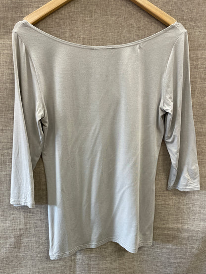 Sarah Pacini New with Tags Beige 3/4 Sleeve Scoop Neck T-Shirt Top Medium Large