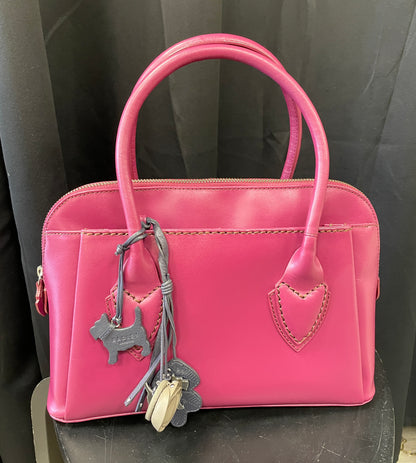 Radley Purple Leather Bag Handbag with Charms
