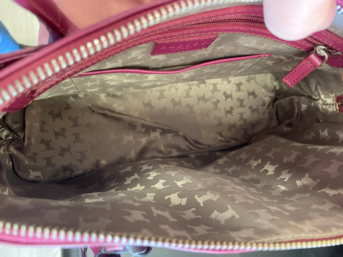 Radley Purple Leather Bag Handbag with Charms