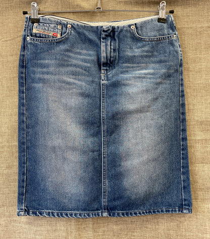 Diesel Industry Y2K Blue Denim Mini Skirt Size 28