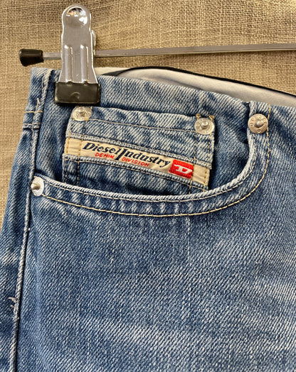 Diesel Industry Y2K Blue Denim Mini Skirt Size 28