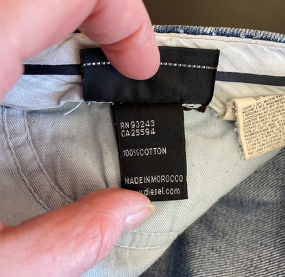 Diesel Industry Y2K Blue Denim Mini Skirt Size 28