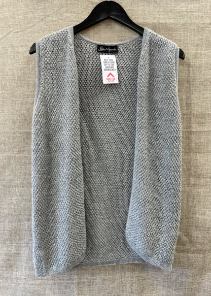 James Alexander Grey Alpaca & Silk Knitted Drape Waistcoat Small