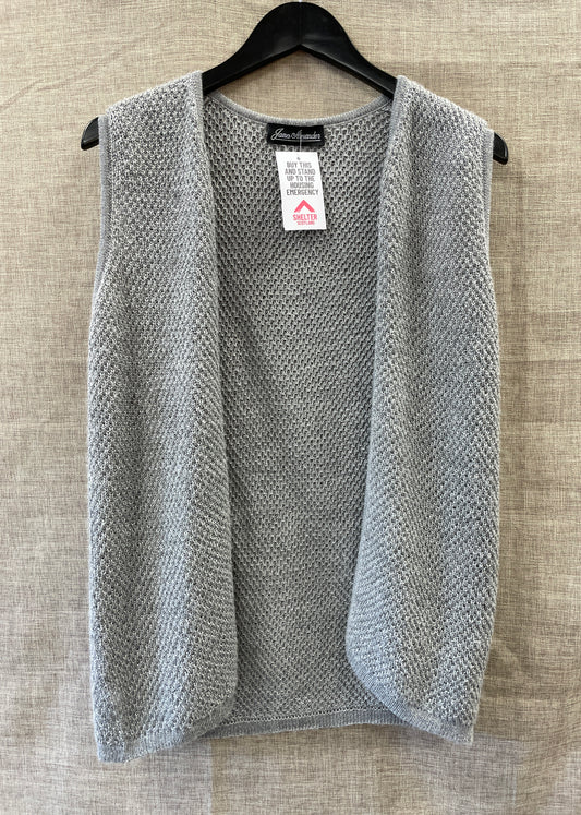 James Alexander Grey Alpaca & Silk Knitted Drape Waistcoat Small