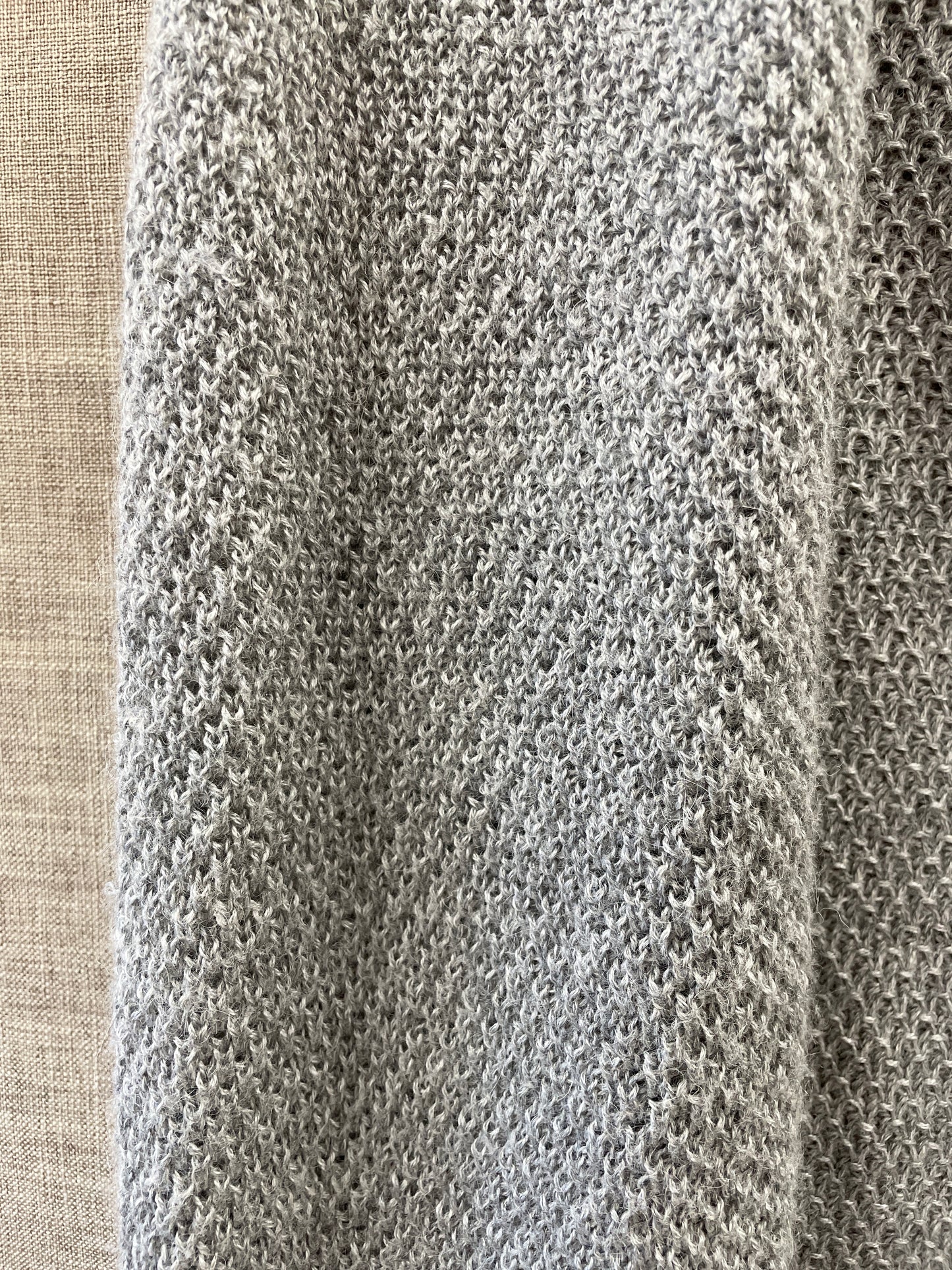 James Alexander Grey Alpaca & Silk Knitted Drape Waistcoat Small