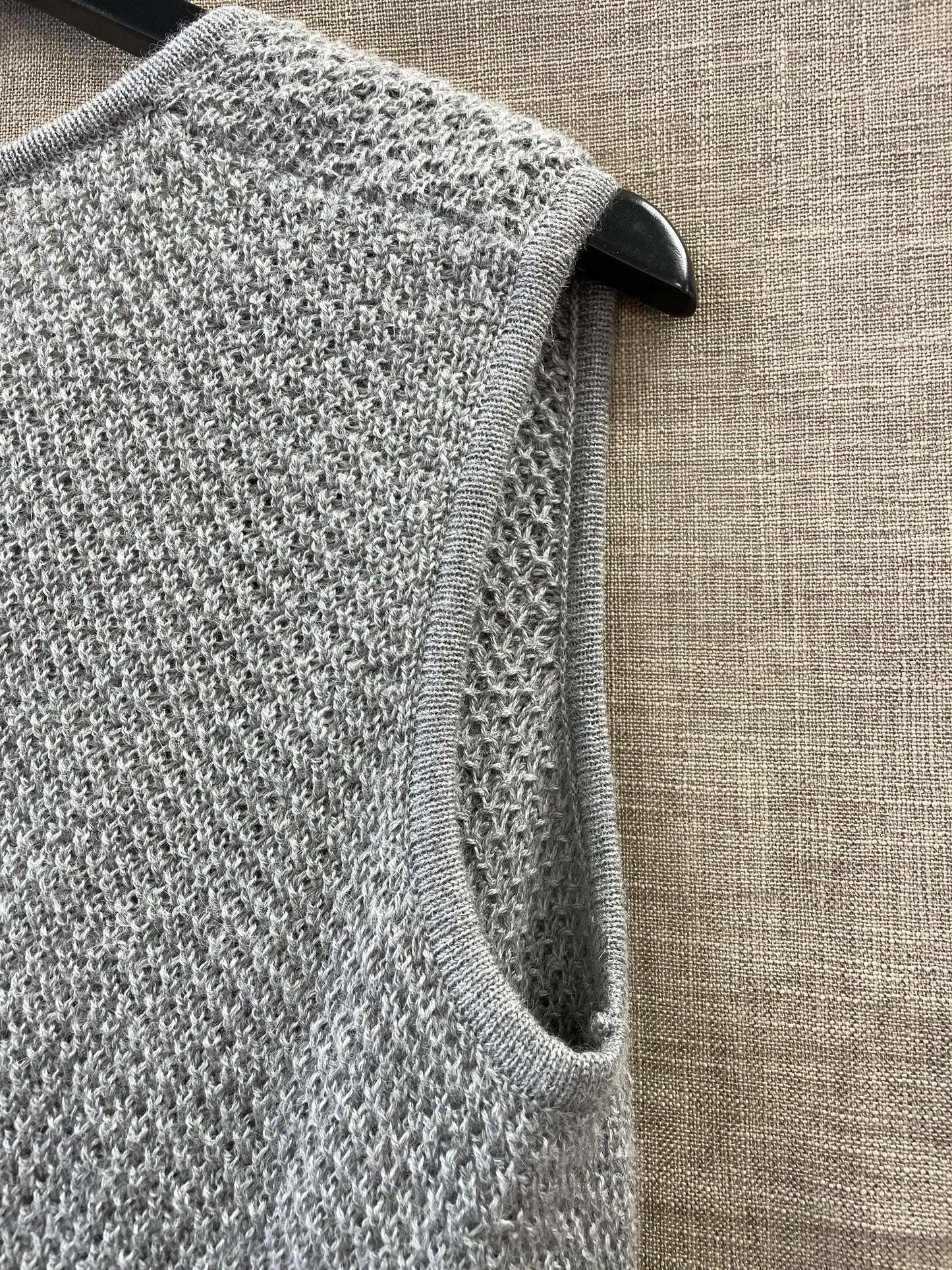 James Alexander Grey Alpaca & Silk Knitted Drape Waistcoat Small