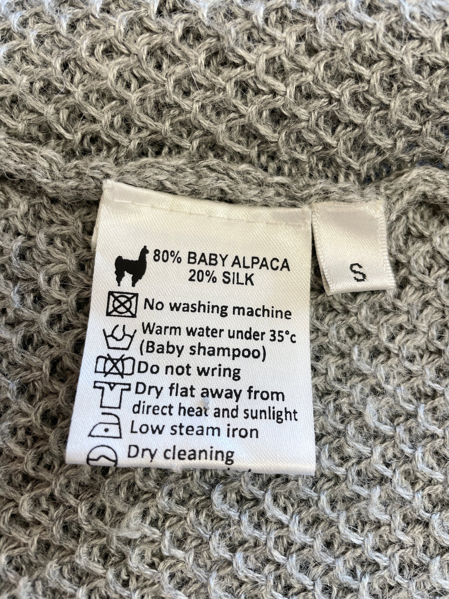 James Alexander Grey Alpaca & Silk Knitted Drape Waistcoat Small