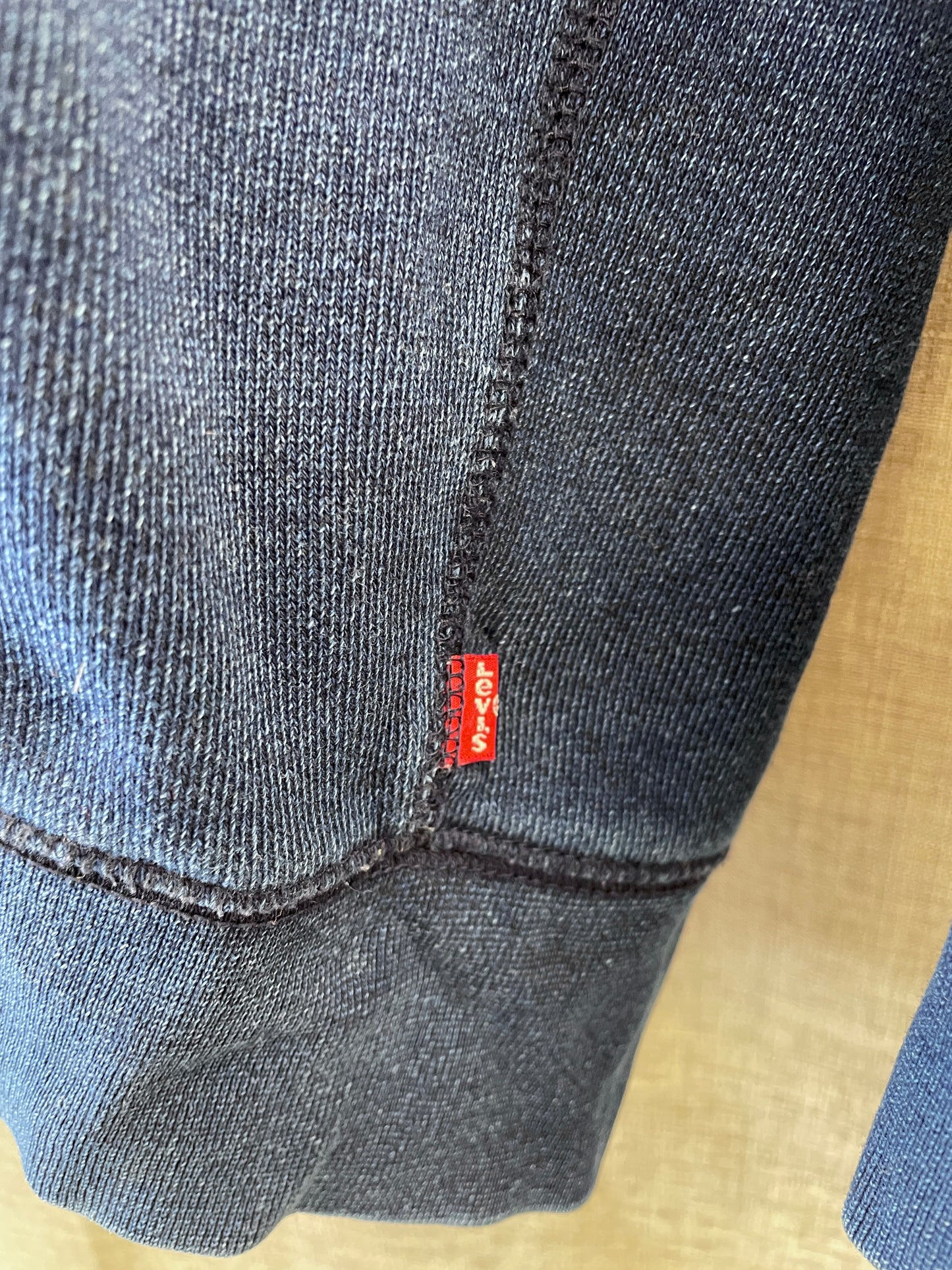 Levi's Levi Strauss Red Tab Blue Indigo Distressed Hoodie Sweatshirt Medium
