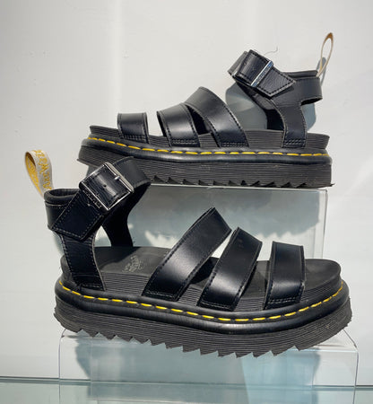 Dr Martens AirWair Black Leather Strap Sandals Size 3