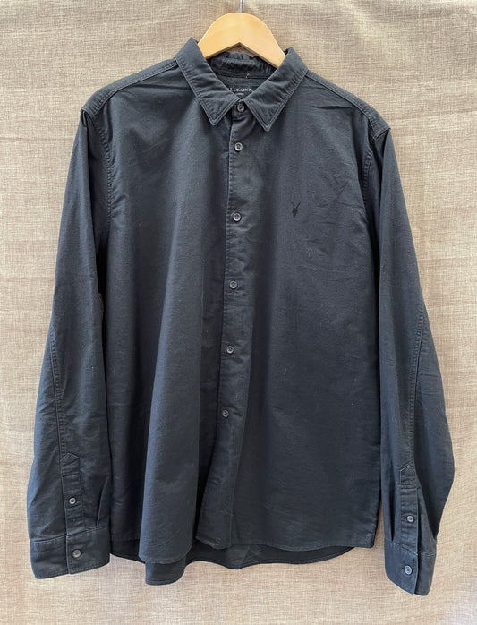 All Saints Black Long Sleeve Shirt Large