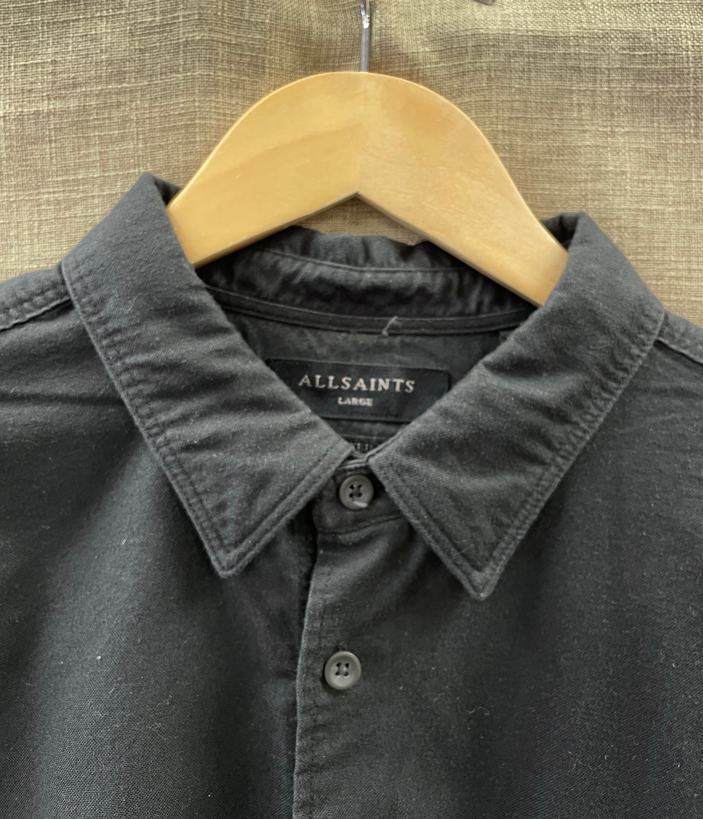 All Saints Black Long Sleeve Shirt Large