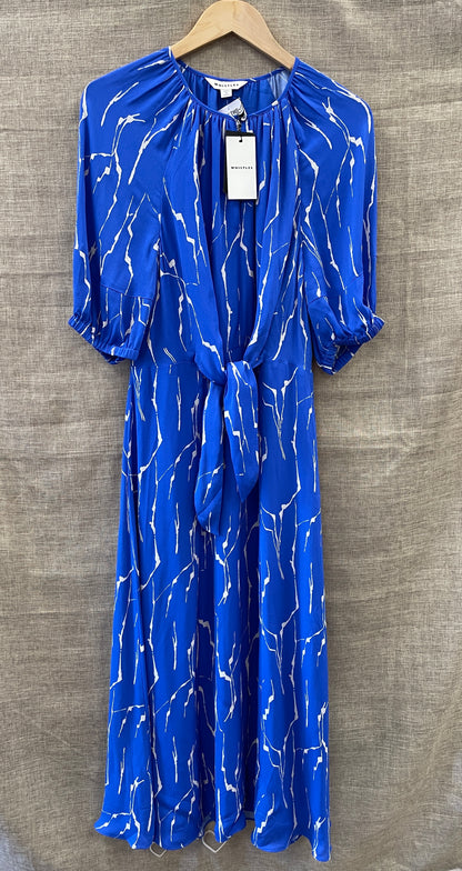Whistles New with Tags Cobalt Blue Print Lightweight Maxi Dress UK 12