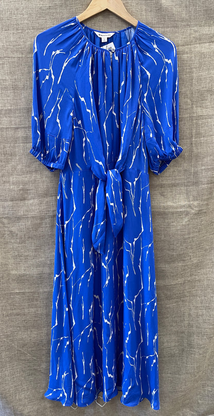 Whistles New with Tags Cobalt Blue Print Lightweight Maxi Dress UK 12