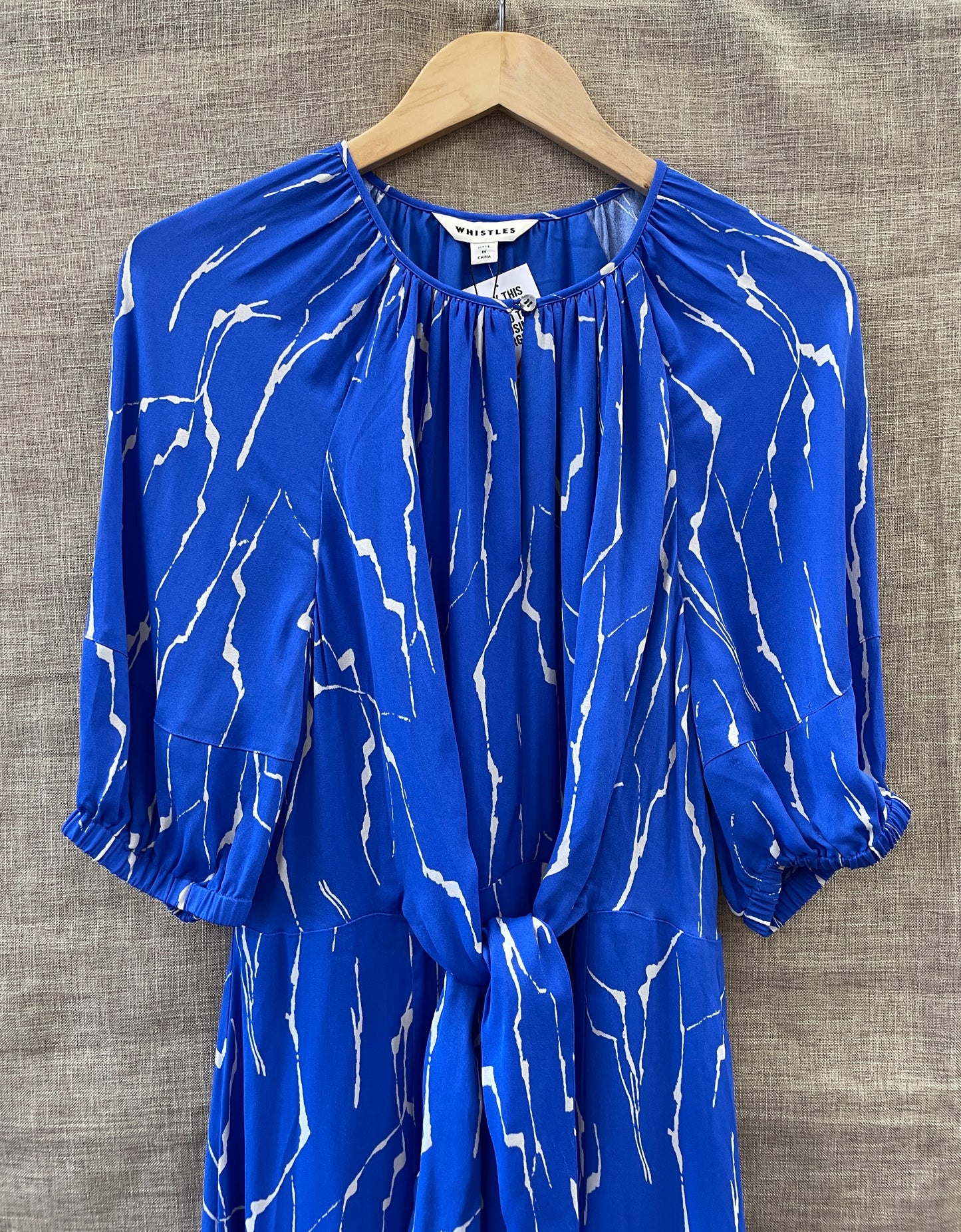 Whistles New with Tags Cobalt Blue Print Lightweight Maxi Dress UK 12