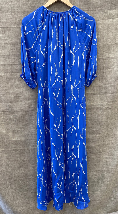 Whistles New with Tags Cobalt Blue Print Lightweight Maxi Dress UK 12