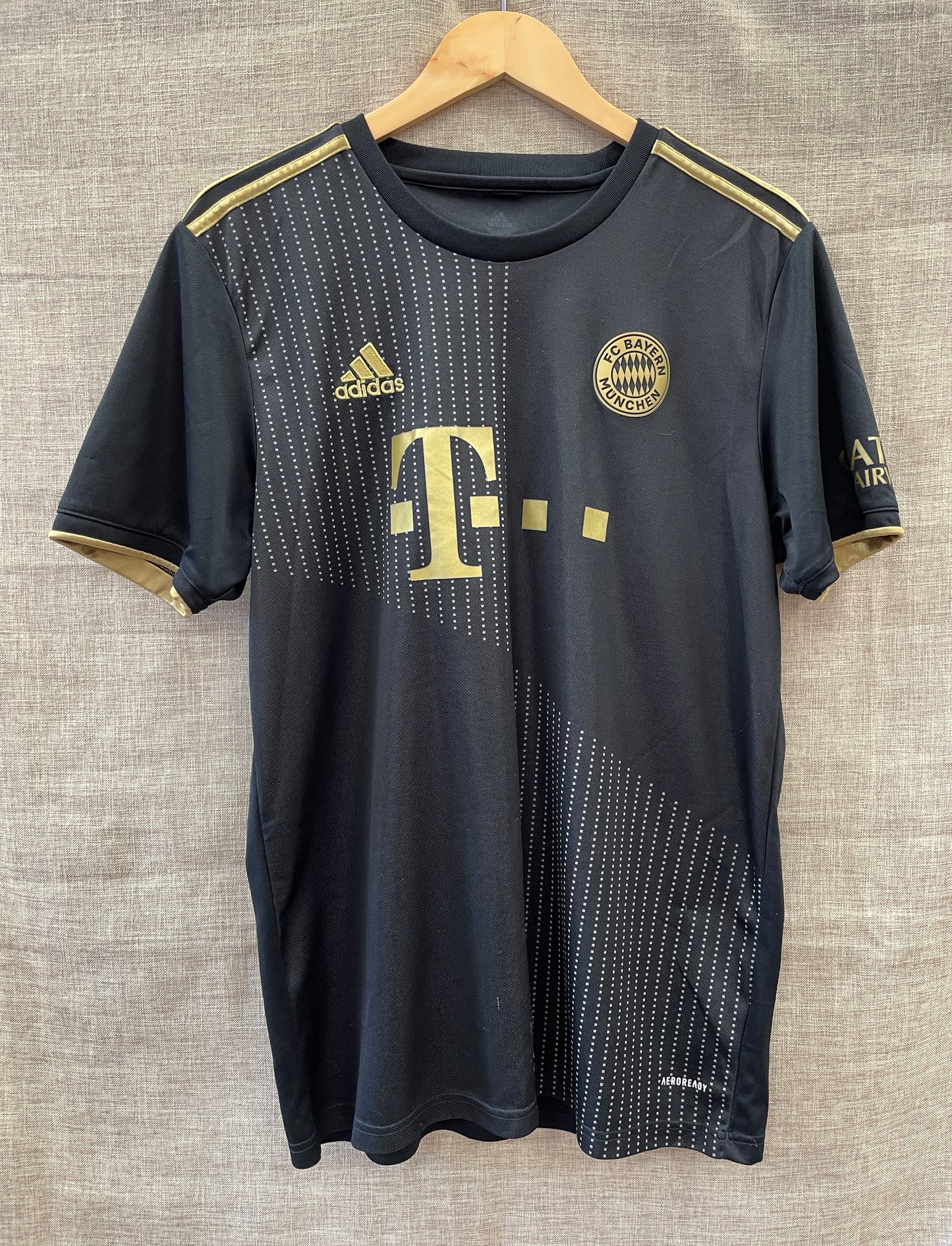 Bayern Munich Black 2021 - 2022 Away Football Soccer Top Large