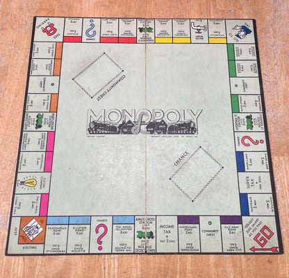 Vintage Monopoly Board 1957 - 1966 1950s 1960s