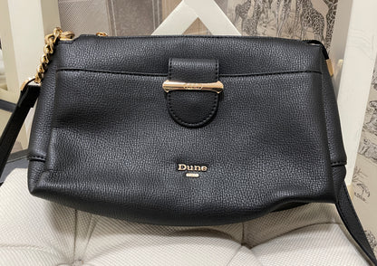 Dune Black Faux Leather Handbag Bag with Gold Hardware